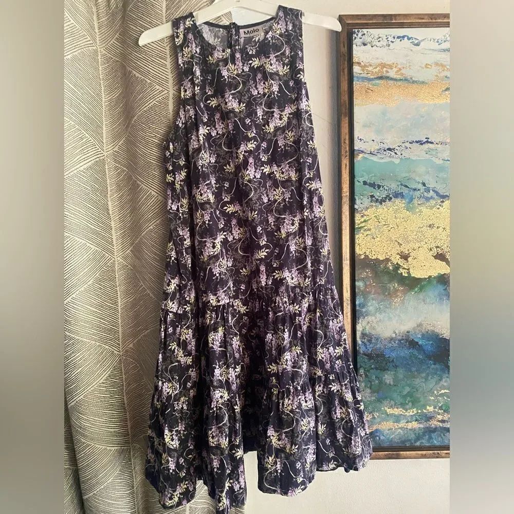 MOLO Cybille Tank  Dress Floral sleeveless Organic cotton  SZ 158/164(13-14)